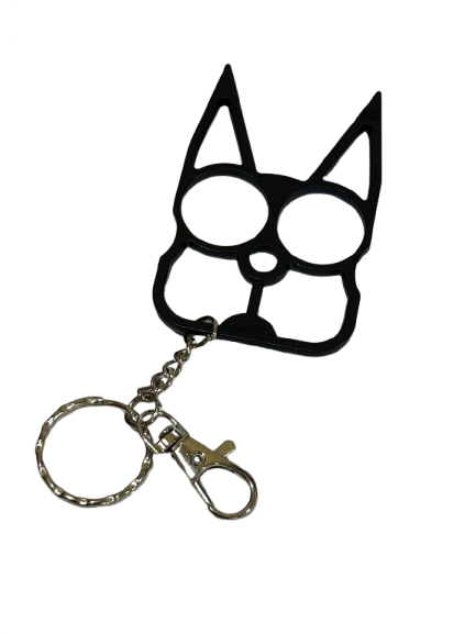 fierce feline self-defense keychain
